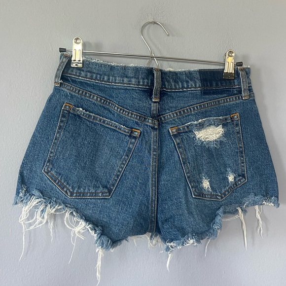 Abercrombie & Fitch Mid Rise Cut Off Distressed Jean Shorts Size 26 - Picture 5 of 7